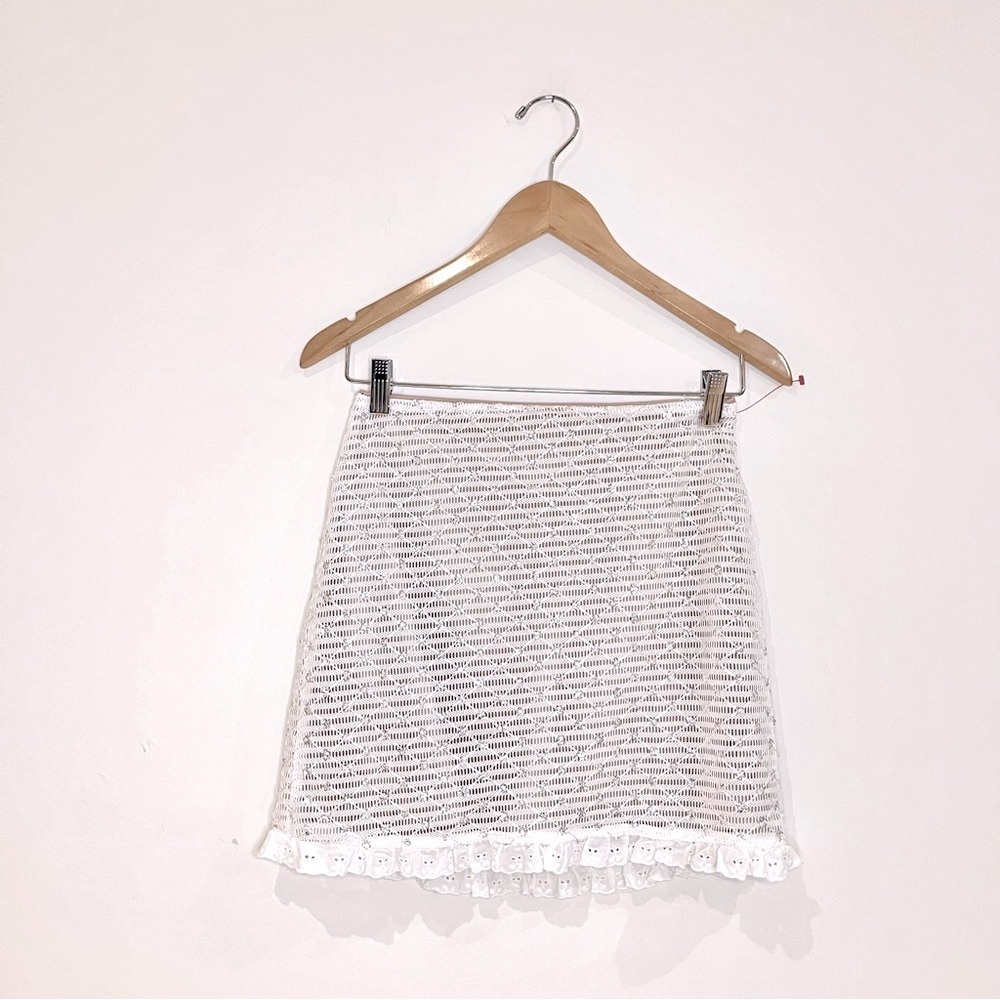 Emory Park Sequined Lace Overlay Ruffle Mini Skirt Size S